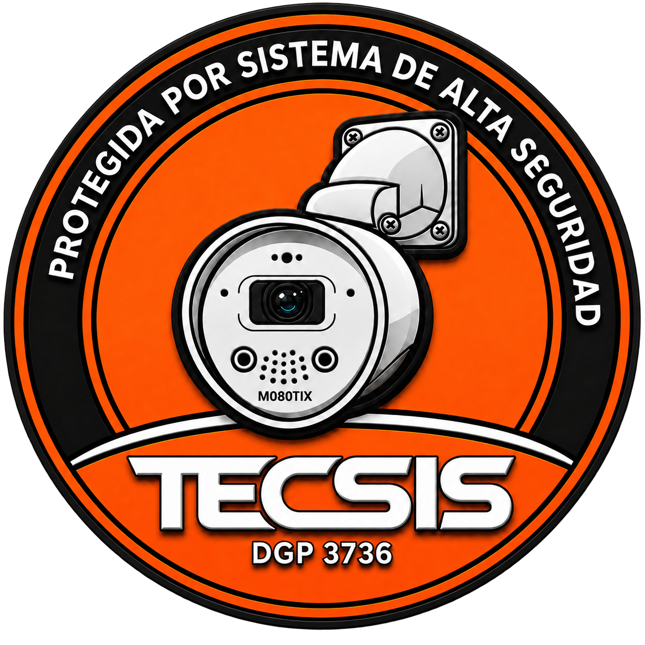 Sello gráfico TECSIS: protegida por sistema de alta seguridad. DGP 3736.